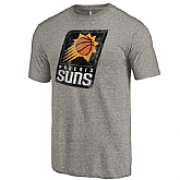 Men's Phoenix Suns Distressed Team Logo Gray T-Shirt FengYun,baseball caps,new era cap wholesale,wholesale hats
